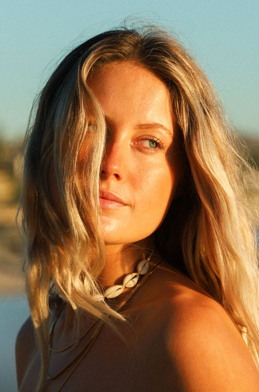 Amy modeling portrait at golden hour